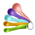 Colored Plastic 5 Pieces Measuring Spoons Set